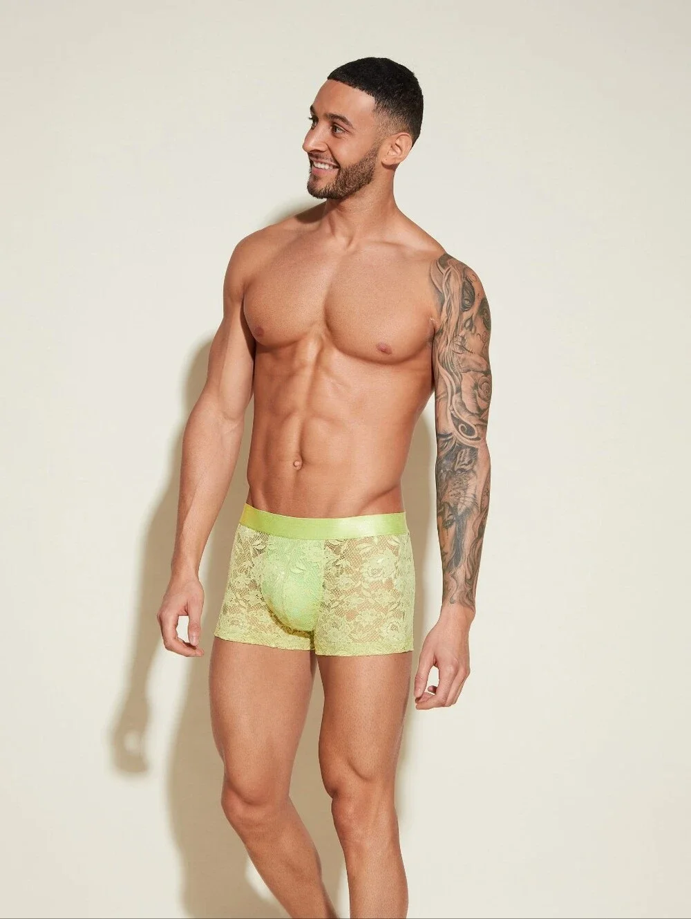 Cosabella Lace Boxer Briefs - Lime Green
